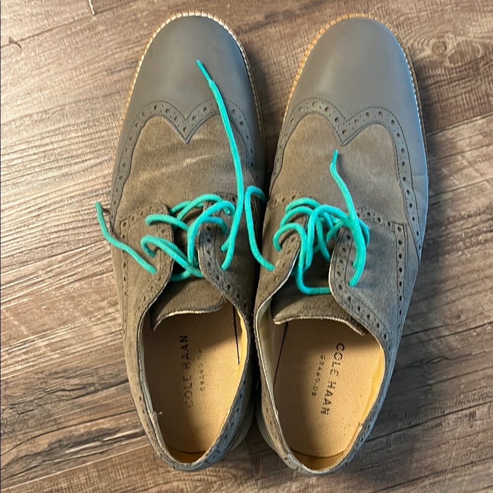 Cole Haan Gray and Blue Oxfords with Minimalist Design